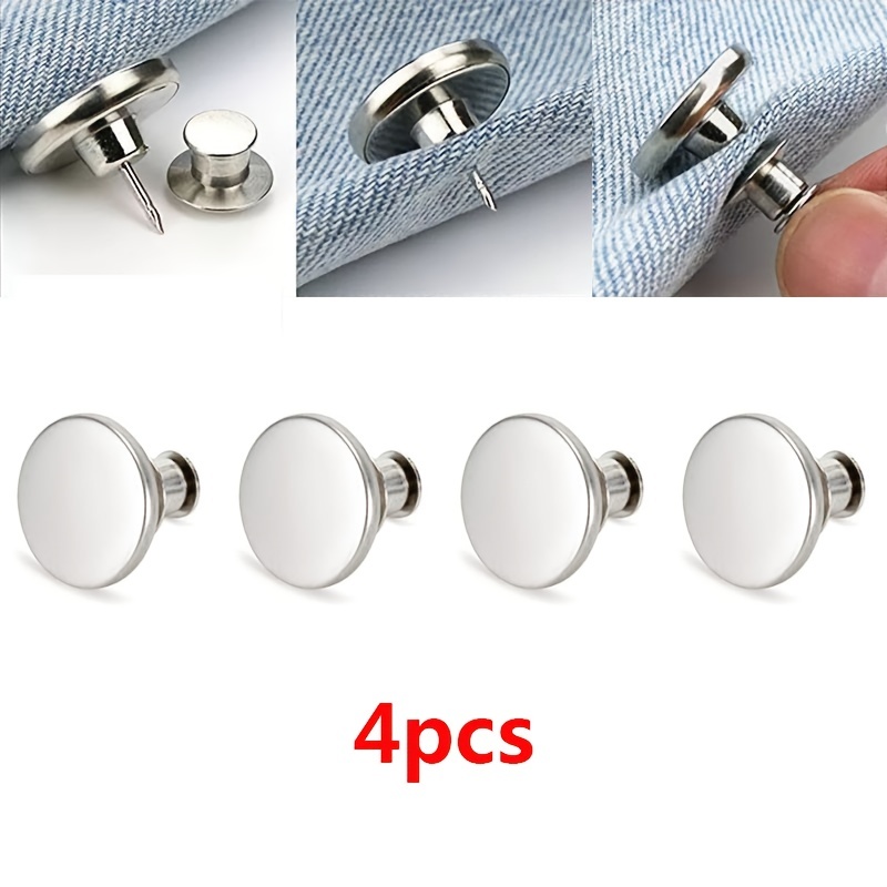 4pcs Adjustable Detachable Jeans Pin Buttons Nail Sewing Free Retro Metal  Buckles For Diy Clothing Garment Button Accessories - Arts, Crafts & Sewing  - Temu Canada