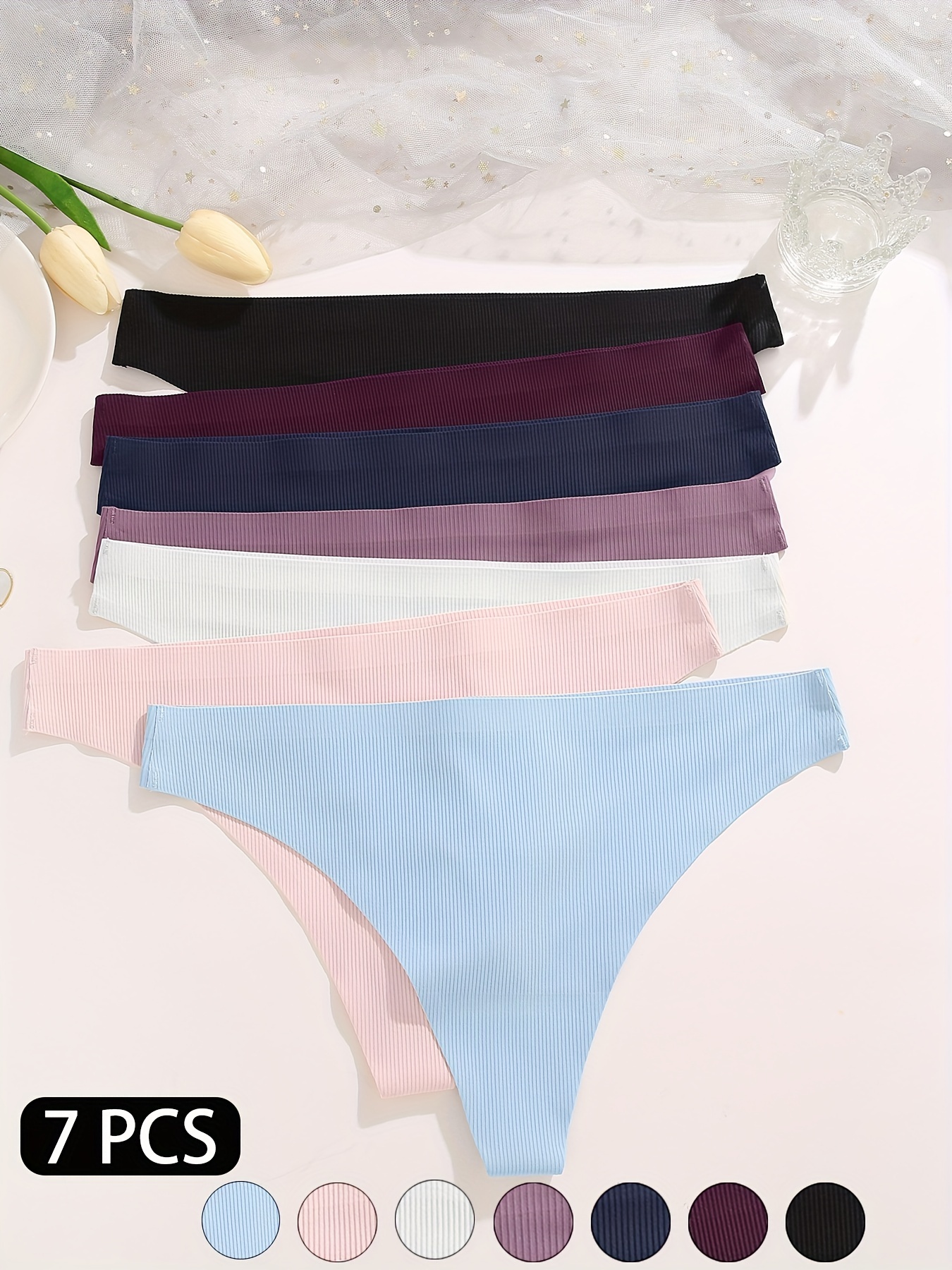 Seamless Solid Thongs Soft Comfy Stretchy Intimates Panties - Temu