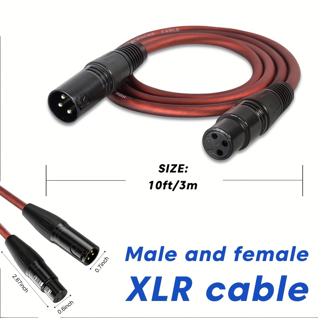 CableCreation XLR Cable, 3FT XLR Male to XLR Female Balanced 3 PIN XLR  Microphone Cable Compatible with Shure SM Microphone, Behringer, Speaker