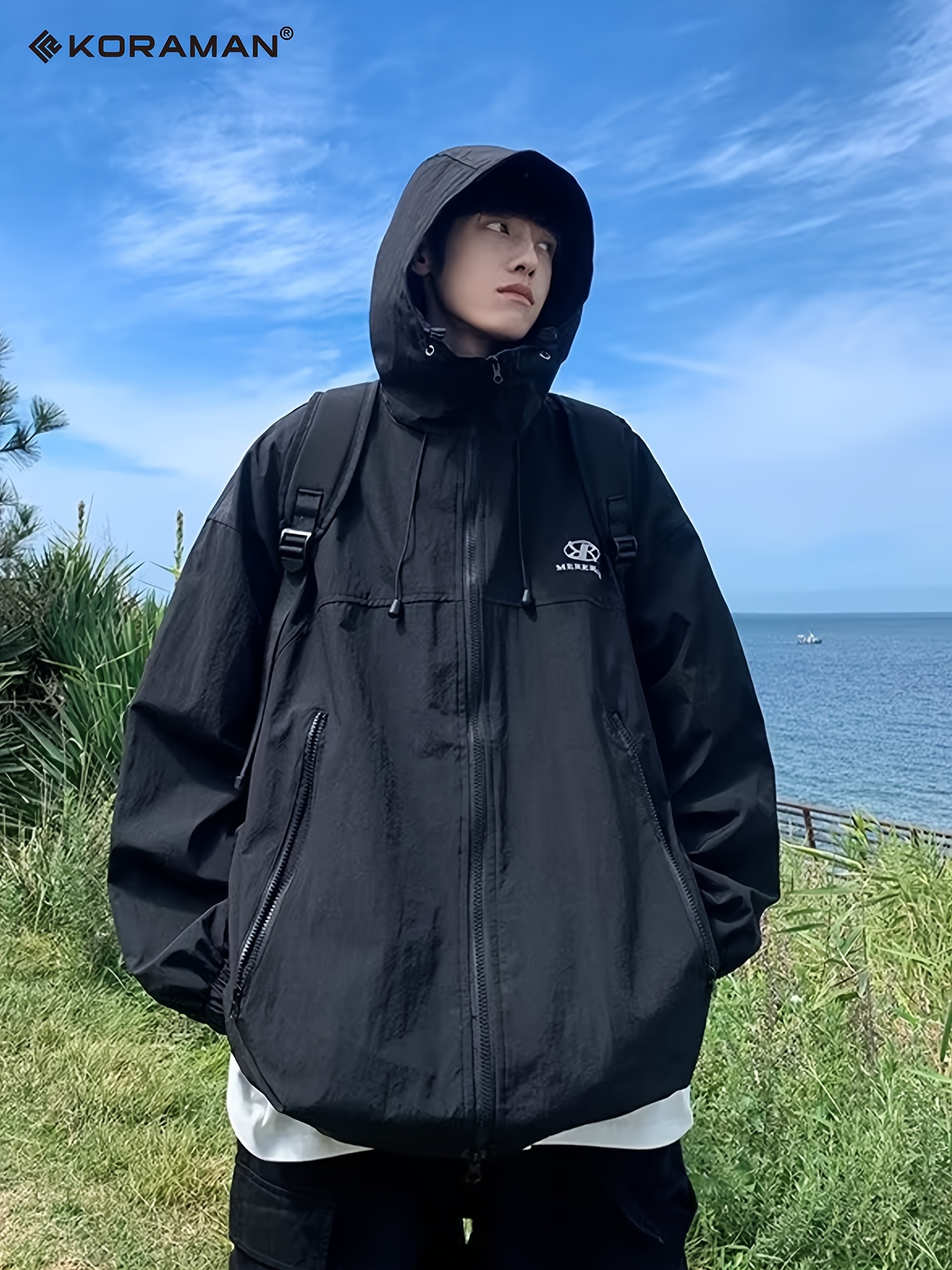 Men's Fleece Hooded Outdoor Jacket Windproof Waterproof - Temu
