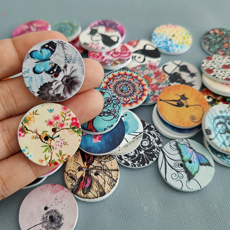 Handmade Buttons, Art Buttons, Large Buttons, Blue Buttons, Buttons for  Sewing, Four Hole Button, Large Ceramic Button, Handbag Button 