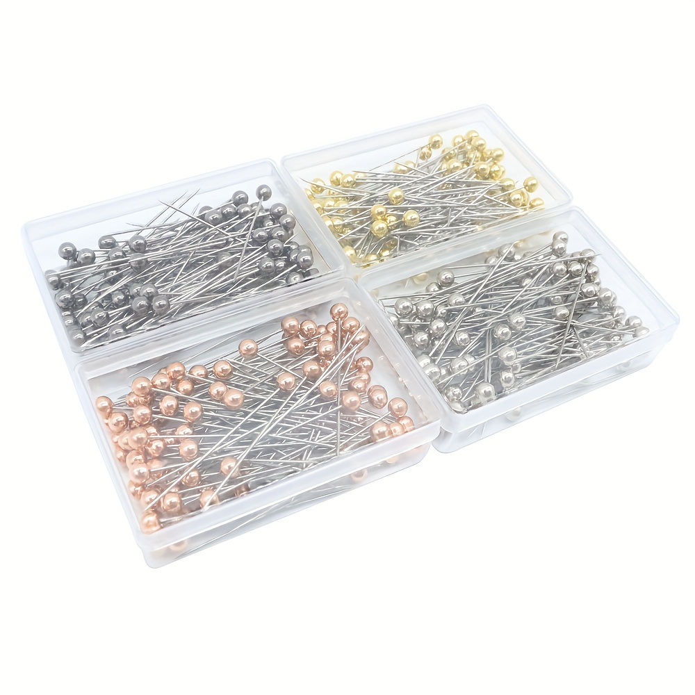 Straight Pins Storage Box Metal Head Round Dressmaking Pins - Temu