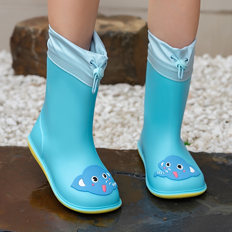 Boy's Adorable Cartoon Pattern Rain Boots, Slip On Non-slip Durable  Waterproof Comfy Rain Shoes For Outdoor Working Fishing