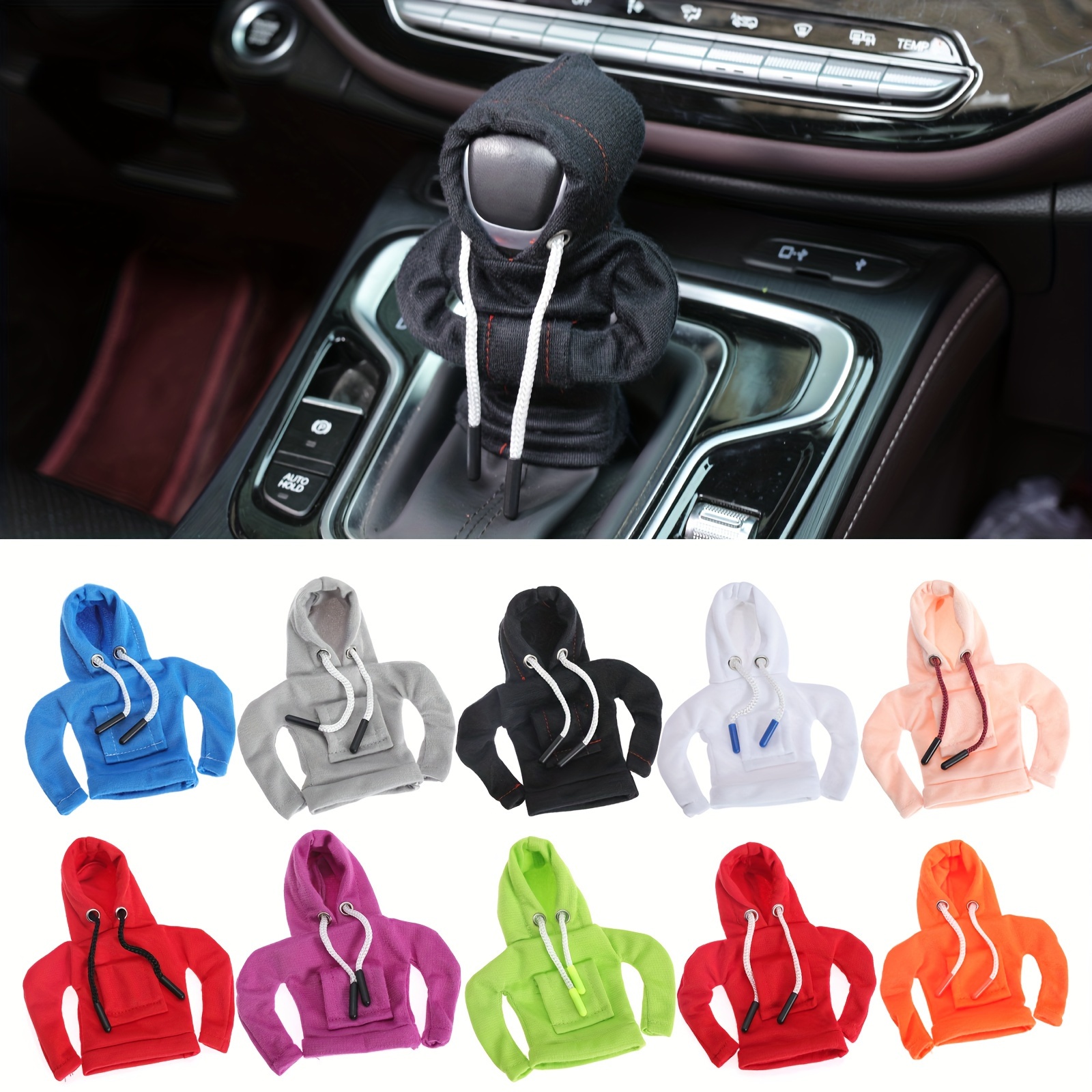 UK Creative Car Gear Stick Hoodie Car Handle Shift Knob Cover Clothes  Decoration
