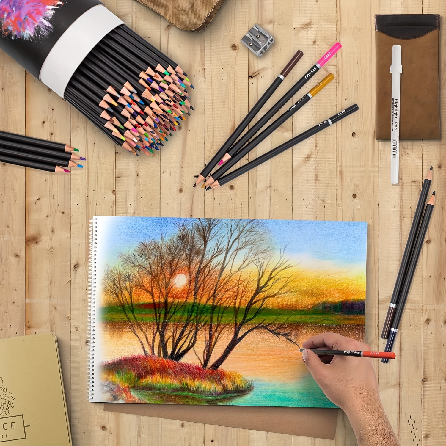 Premium Colored Pencils,Set Of 120 Colors,Artists Soft Core With Vibrant  Color,Ideal For Drawing Sketching Shading,Coloring Pencils For Adults  Beginne