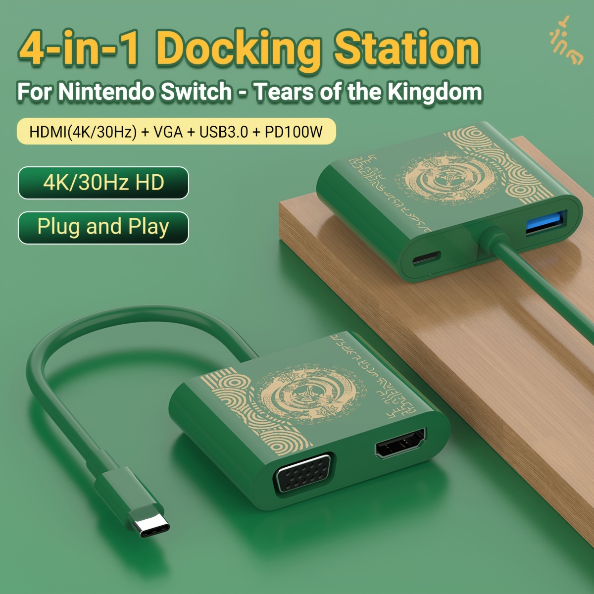 Rouge Bleu - Station'accueil Portable pour Nintendo Switch, adaptateur USB  C vers HDMI PD, charge rapide pour