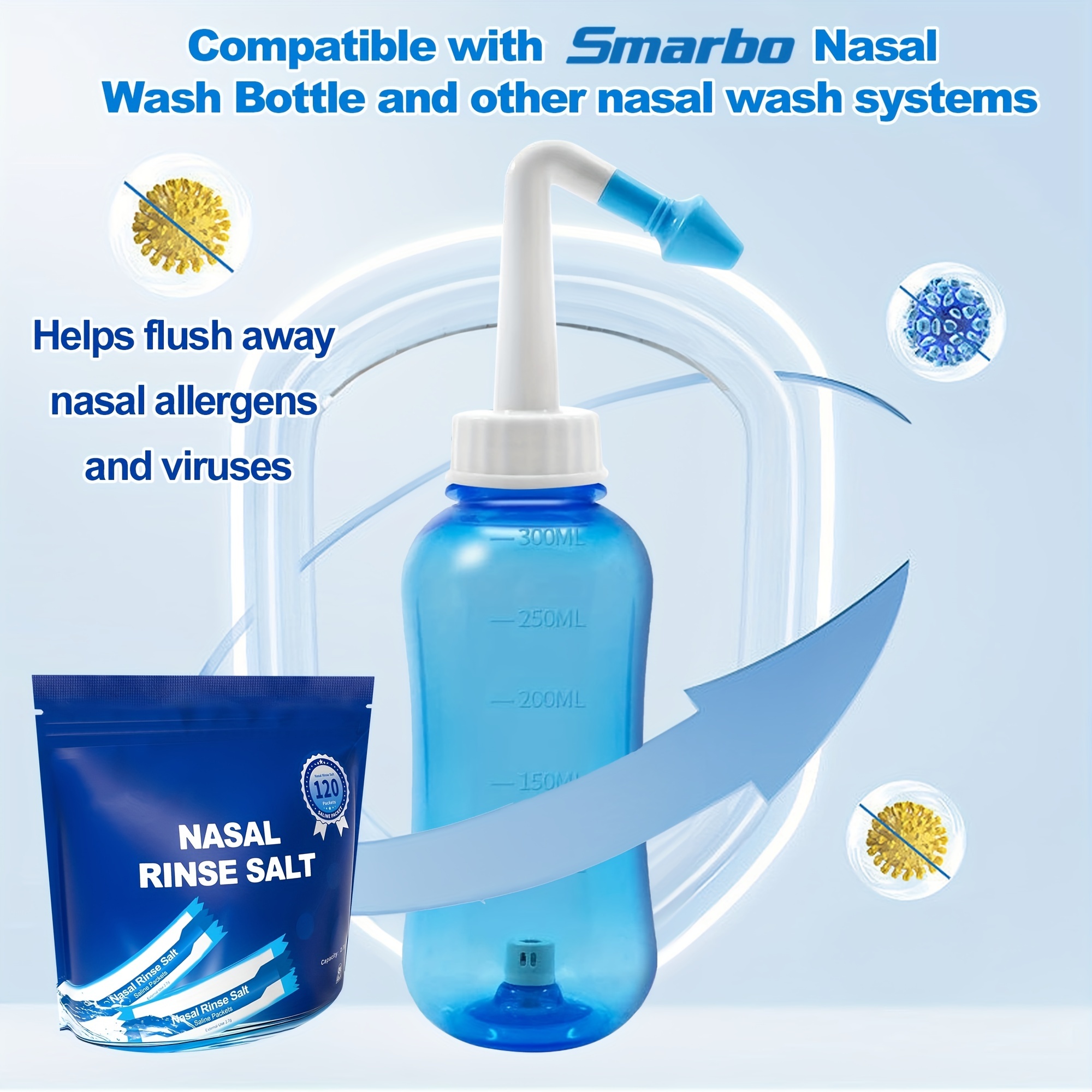  Neti Pot - Botella de limpieza nasal, enjuague nasal