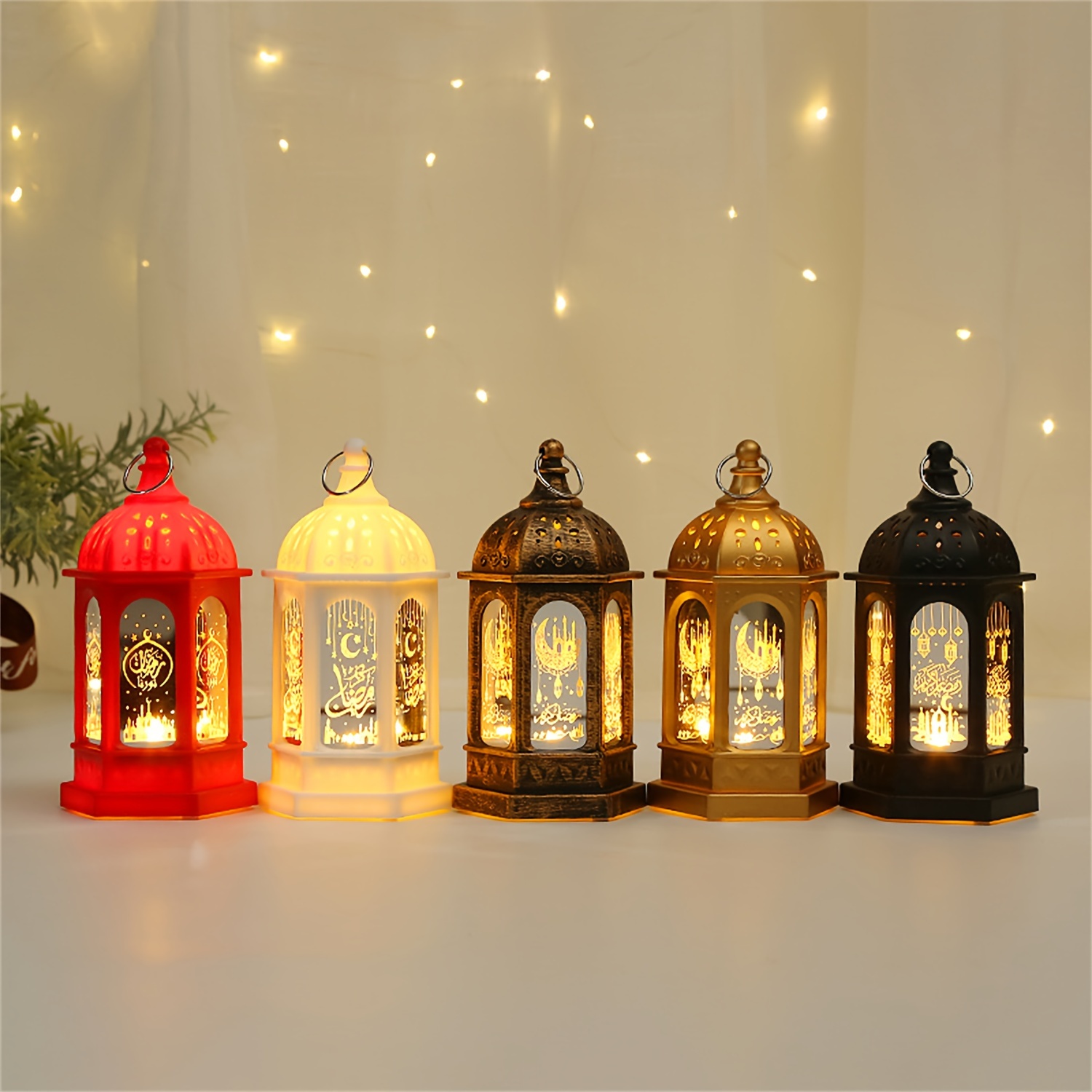 Ramadan eid luces de noche led mubarak estrella luna castillo decoración  para el hogar islam fiesta musulmana colgantes ramadan kareem eid al adha  regalos iluminación 2024 - $10.49