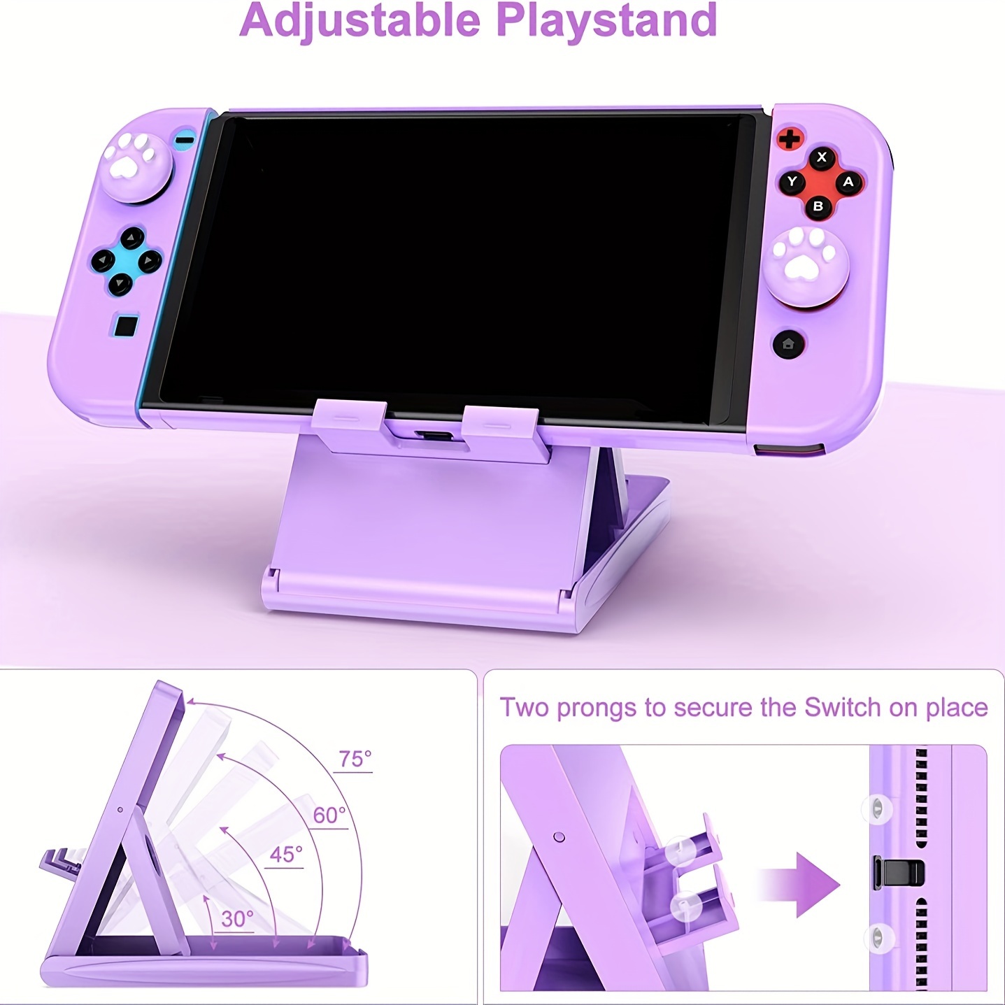 For Switch Accessories Kit 1 Purple Switch (non oled /lite) - Temu