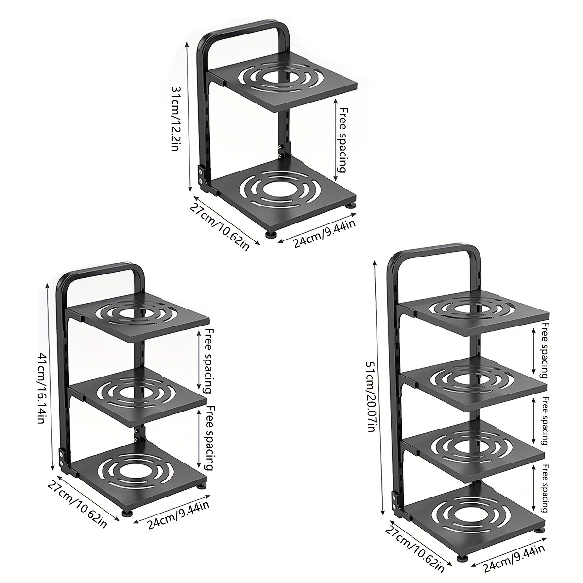 Multi tier Adjustable Kitchen Pot Storage Rack Under Sink - Temu