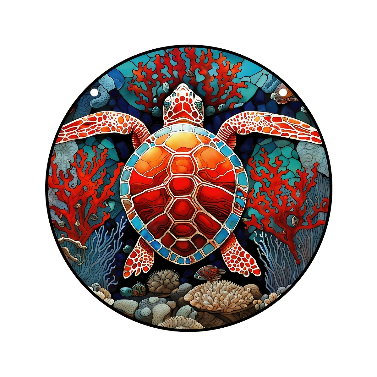 Sea Turtles Underwater World Window Decor Stained Suncatcher - Temu