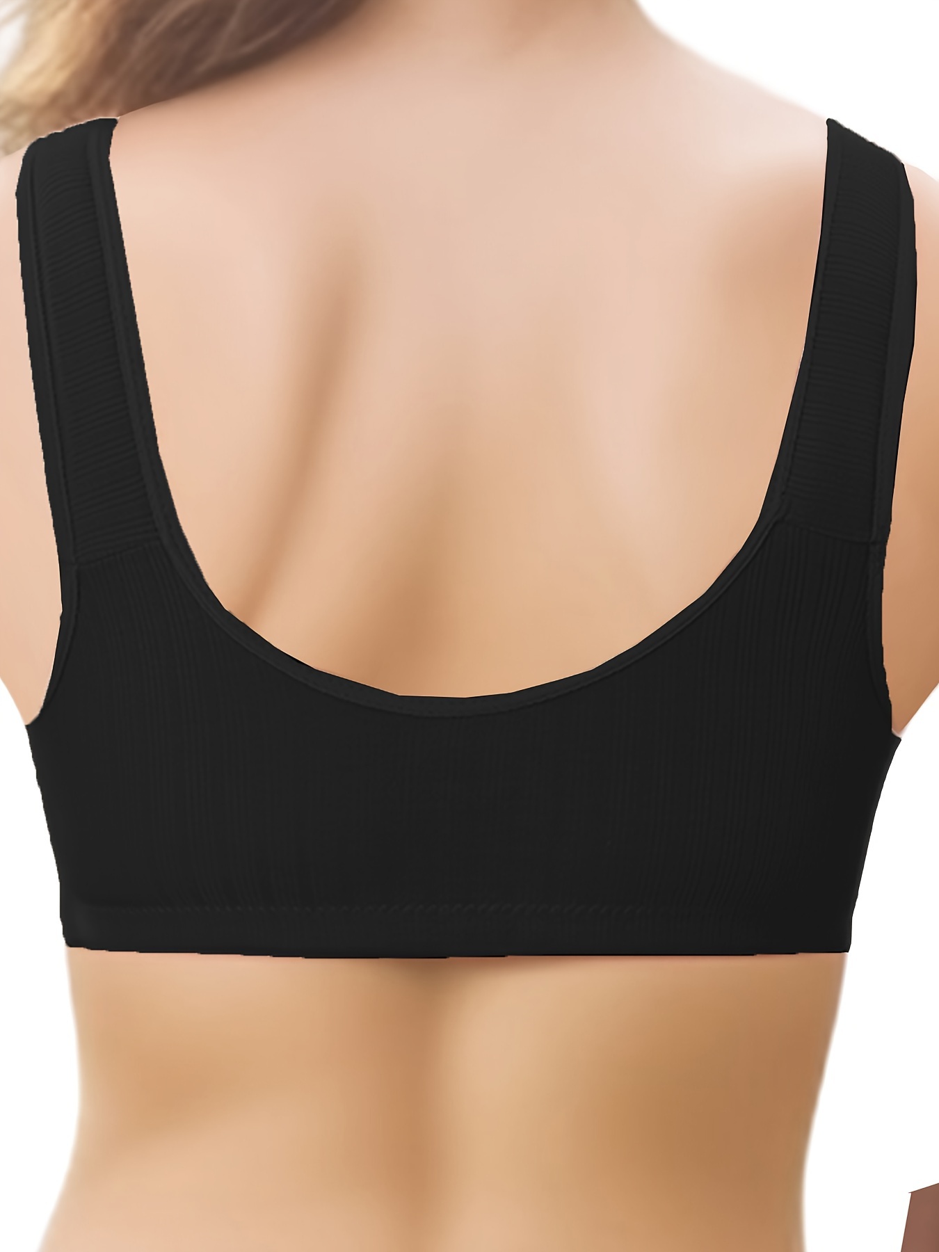 Black, XL) Womens Front Zip Padded Wireless Sports Bra Yoga Cami