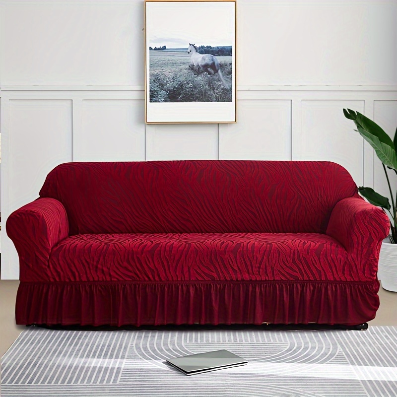 Stretch Sofa Slipcover Easy Fitted Sofa Couch Cover Skirt - Temu
