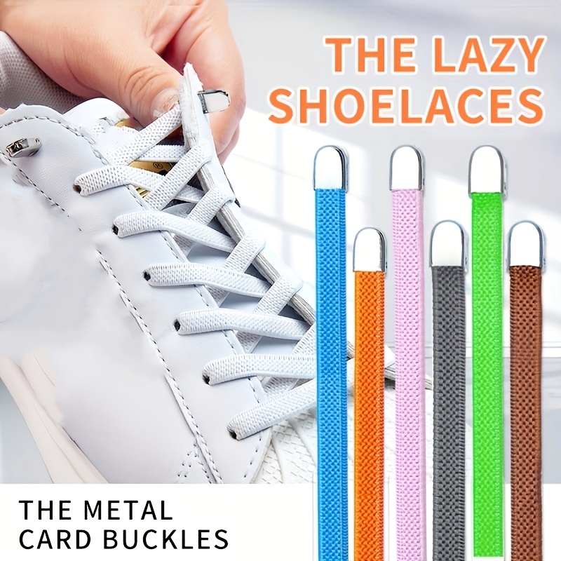 Quick Lazy Shoe Strings No Tie Shoelaces Kids Adult Sneakers Shoelace  Elastic Flat Shoe Laces Rubber Shoelace Metal Lock Laces
