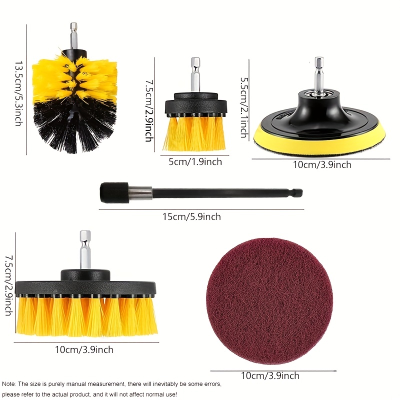 Drill Power Heavy Duty Stiff Bristle Scrub Brush Cleaning Kit 