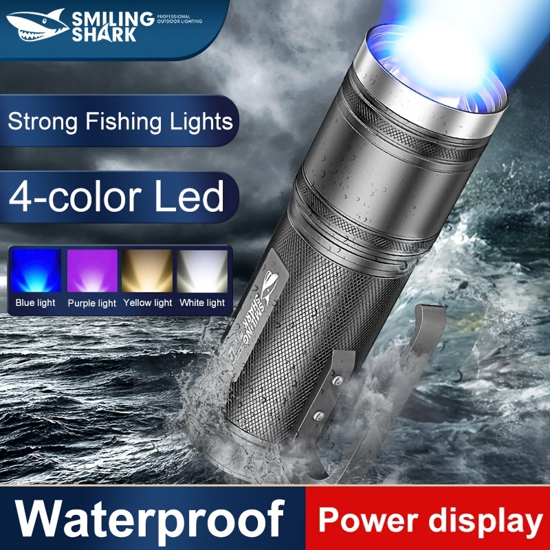 Strong Led Fishing Lamps 4 Color Blue Yellow Purple White Led