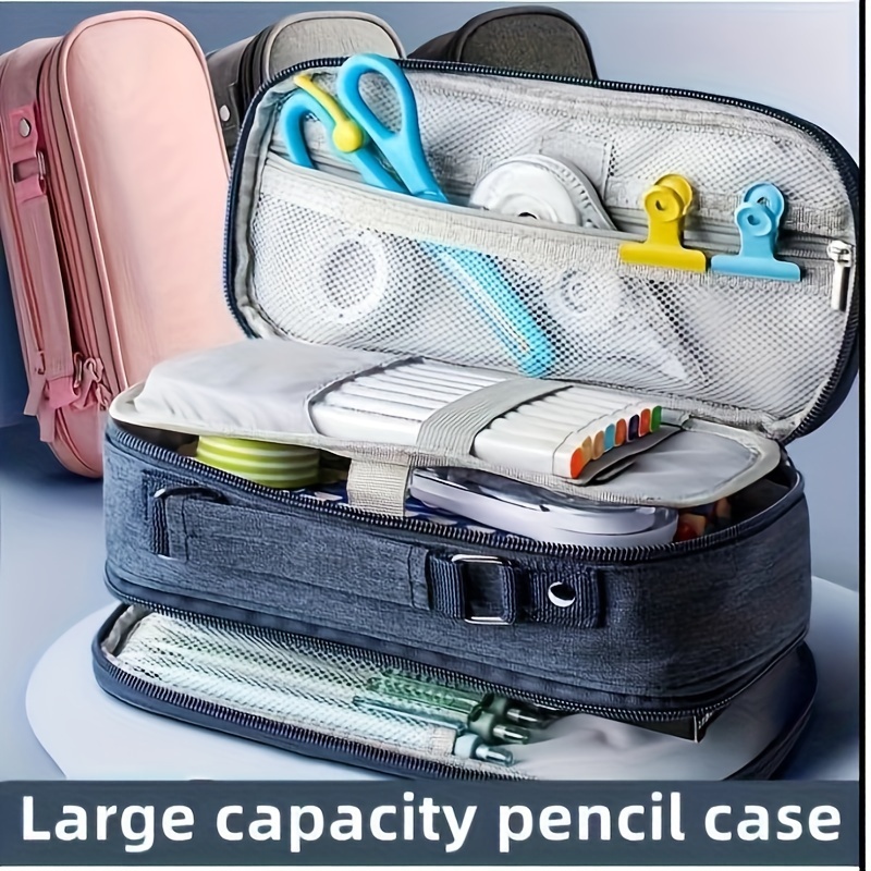 

1pc Large Capacity Pencil Case, Portable Simple Pencil Case, Zipper Stationery Organizer, Large Capacity Pencil Pen Bag, Student Supplies, Back To School Gift
