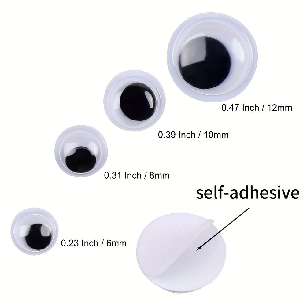 Mini Oscillating Google Eyes Self Adhesive Black And White - Temu