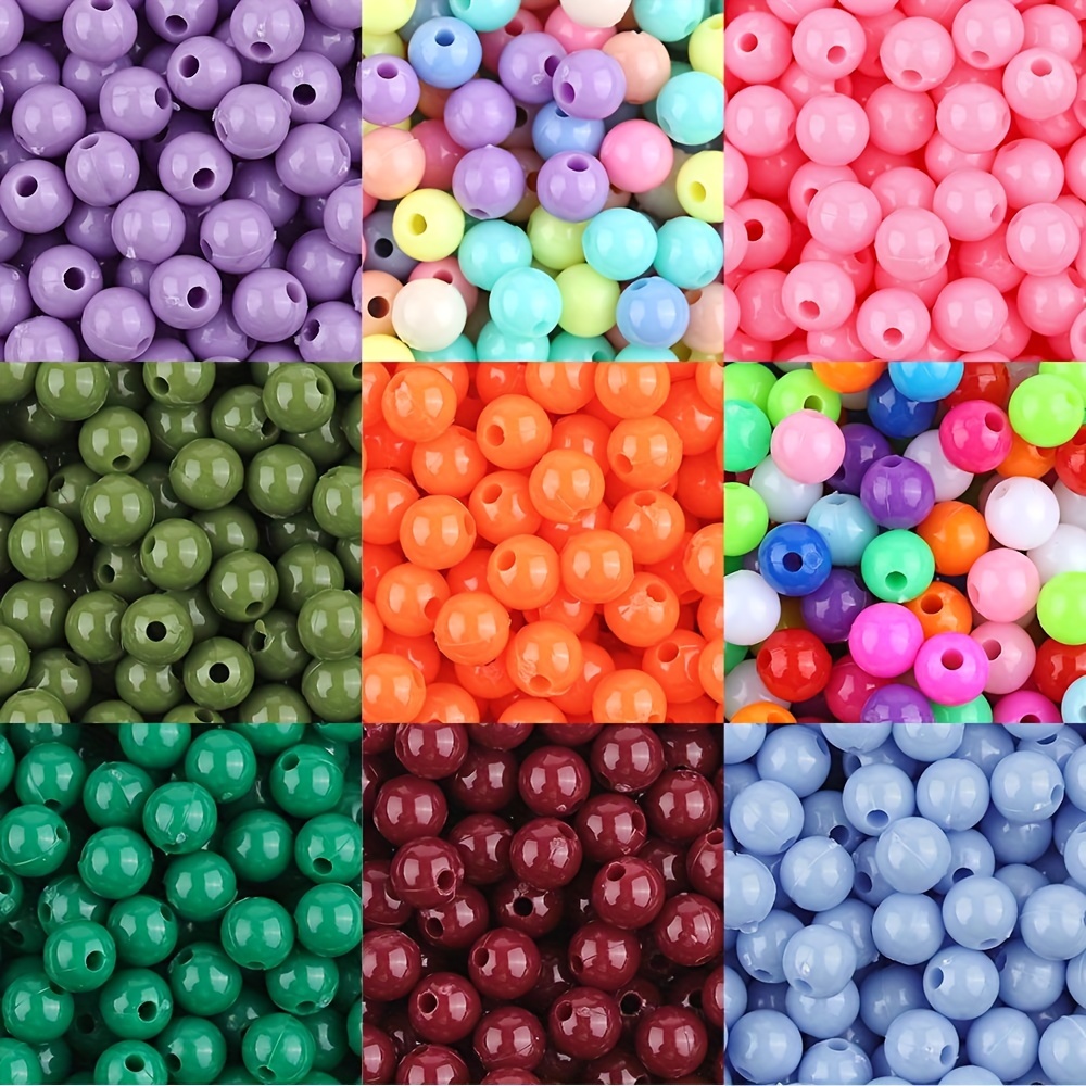 Sweetheart Opaque Mix Plastic Pony Beads 6 x 9mm, 150 beads