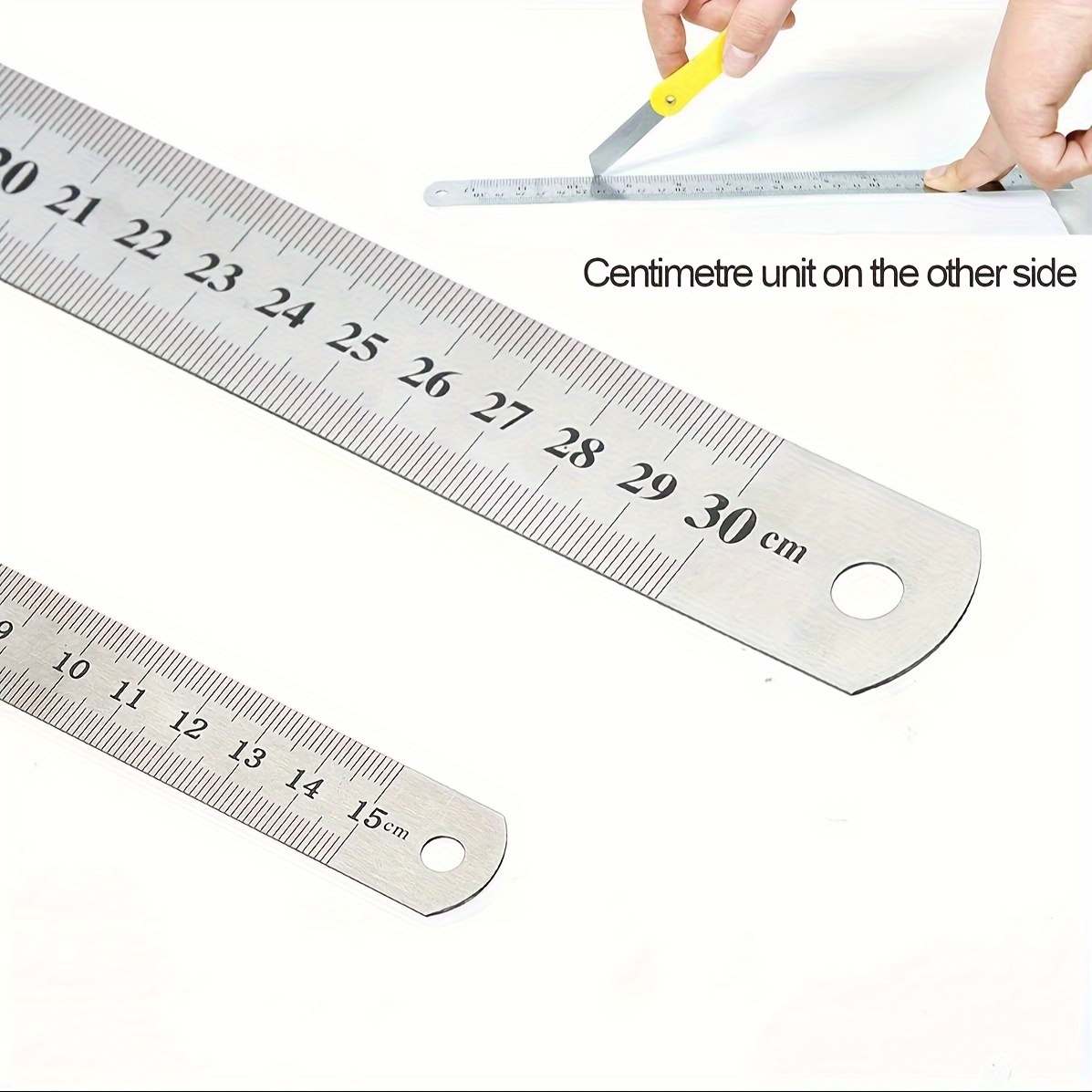 1pcs Straightedge Double Side Scale Metal Ruler High Quality Stainless  Steel Woodworking Drawing Measuring Tools 0