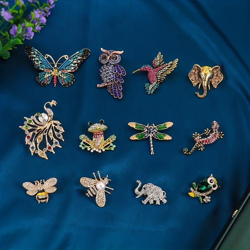 Temperament Party Brooch For Women Bee Dragonfly Exquisite Luxury Suit  Accessories Butterfly Shpae Brooch Drip oil Pin GREEN BEE