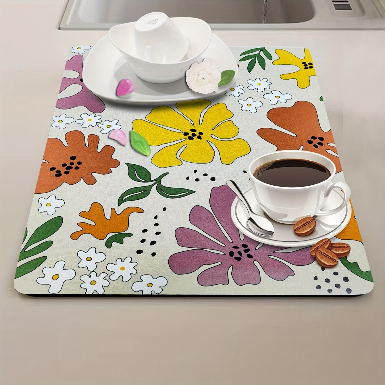 Non slip Dish Drying Mat And Cup Protection Supplies For - Temu