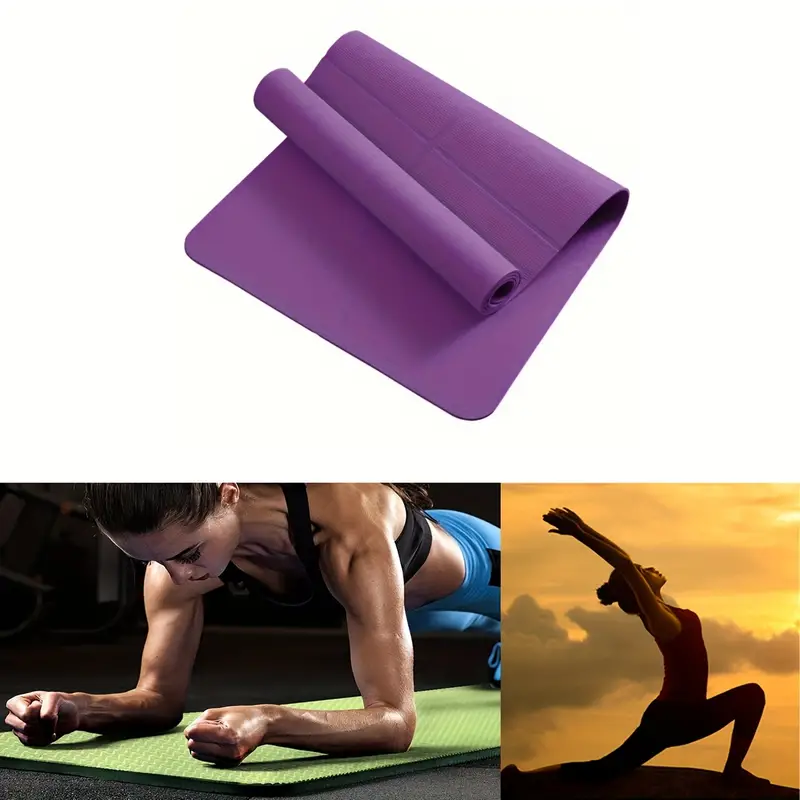 Esterilla Yoga Gruesa Antideslizante Color Morado Portátil - Temu