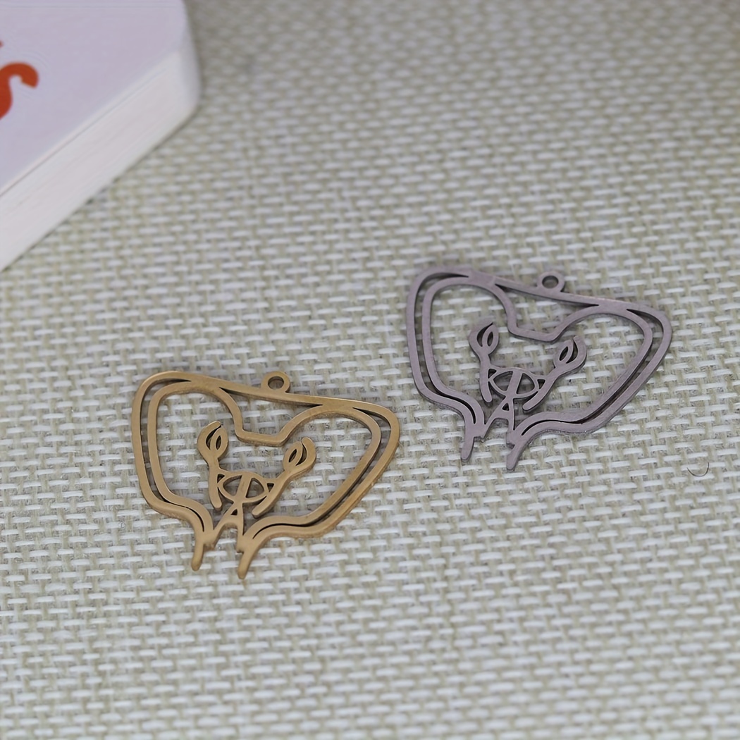 1pc Stainless Steel Assorted Shapes Pendants for DIY Accessories