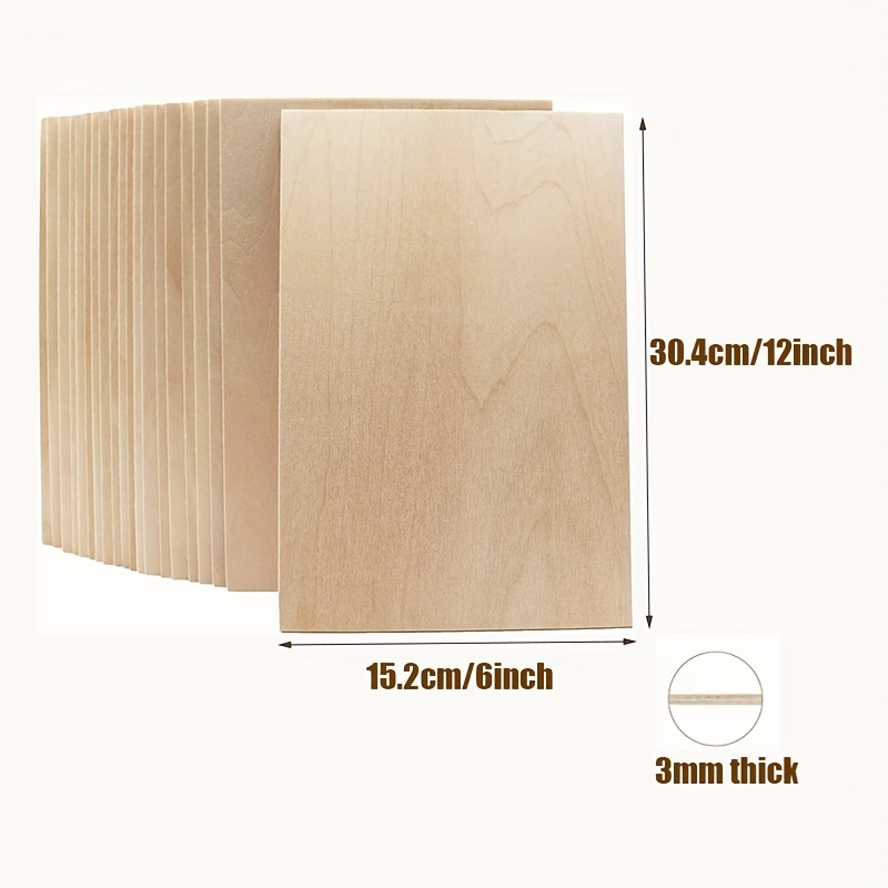  iUoczi 12 Pack Balsa Wood Sheets 1/8 x 4 x 12 Inch Natural Wood  Color Unfinished Wooden for Cricut Maker Make Models of House Airplane Ship  Boat DIY Wooden Plate Model (300x100x3mm)