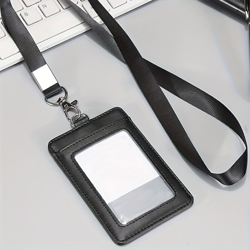 Employee ID Card Cover with Easy Pull Buckle Lanyard