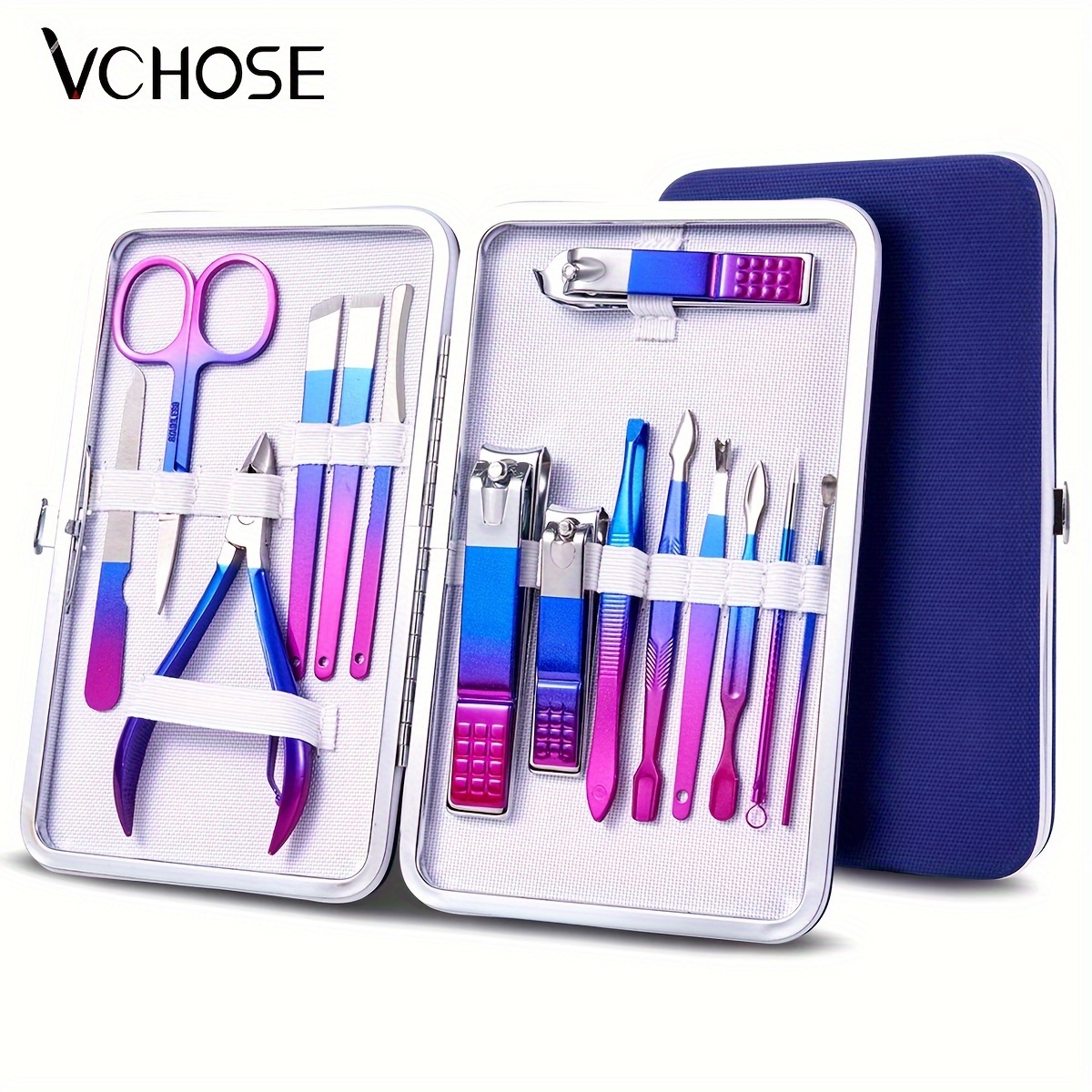 

7/10/12/15pcs Nail Clippers Manicure Tool Set, Cuticle Nippers And Cutter Kit, Professional Nail Clippers Pedicure Kit, Nail Art Tools, Stainless Steel Grooming Kit For Travel