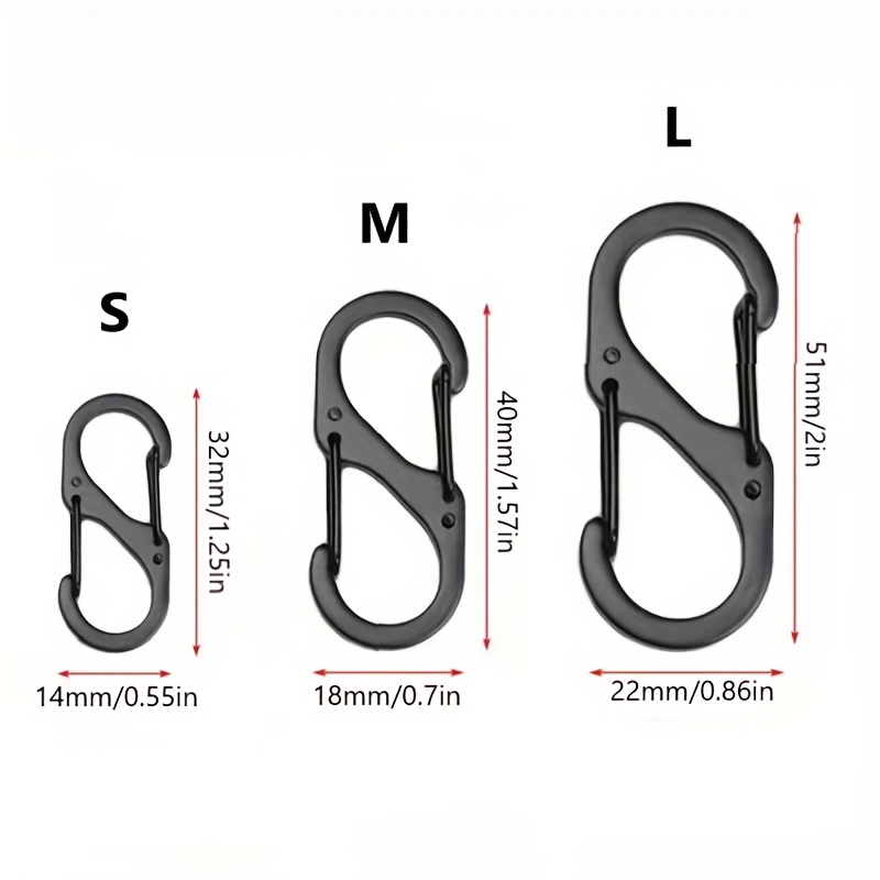 50 Pack Spring Snap Hook 2 inch - M5 Small Carabiner Clip - Stainless Steel  Mini Carabiner Clip 220LBS Holding Capacity for Hammock Swing Outdoor