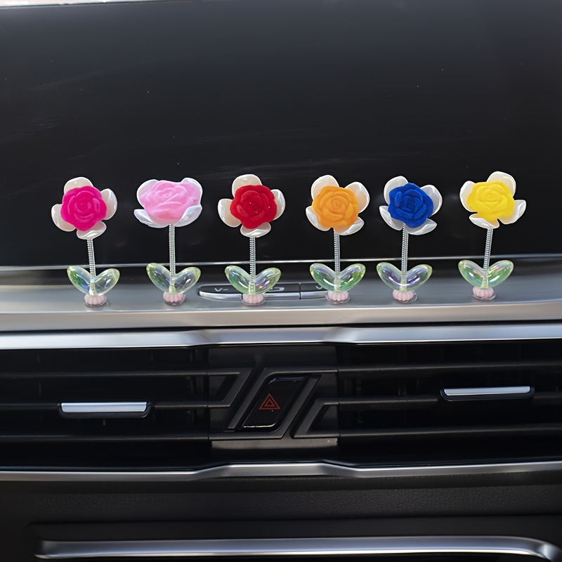 New Car Accessories Cute Healing Series Shaking Flower Ornaments For Car  Center Console Decoration