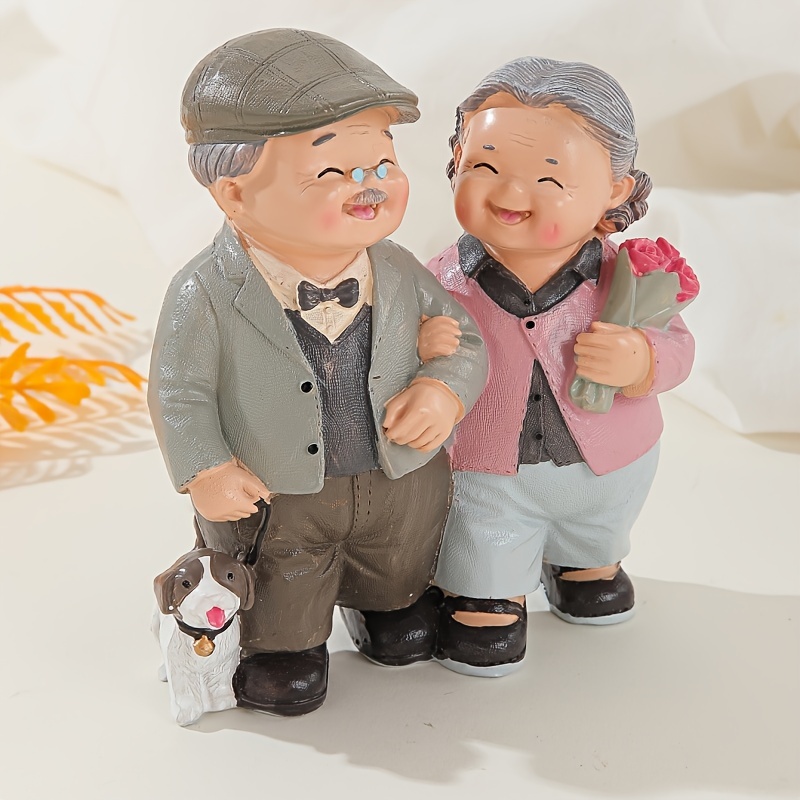 Novelty Garden Statues Grandfather Grandmother Old People Outdoor Xmas Gifts