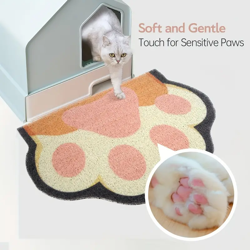 Cute Cat Litter Trapping Mat, Traps Mess From Litter Box And Pet Food Bowl,  Easy To Clean, Anti Slip, Pet Accessories, Door Floor Mats - Temu