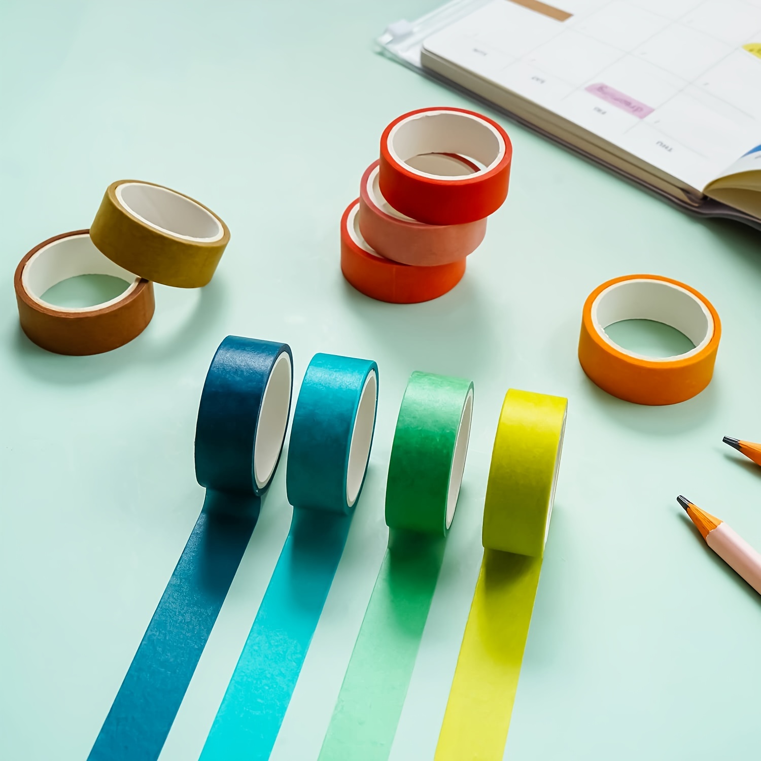 Decorative Planner Washi Tape, Color Masking Tape Set