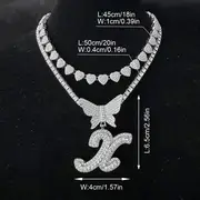 a n letter hip hop style womens butterfly initials name pendant necklace bling iced out tennis miami link chain necklaces jewelry set for men women details 4
