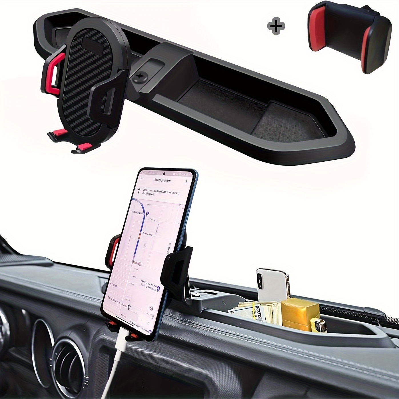 Phone Mount, Multi-Mount Holder For 2018-2023 For Jeep For * JL JLU & For  Jeep For * JT Truck, Don't For Oil-Electric 4xe