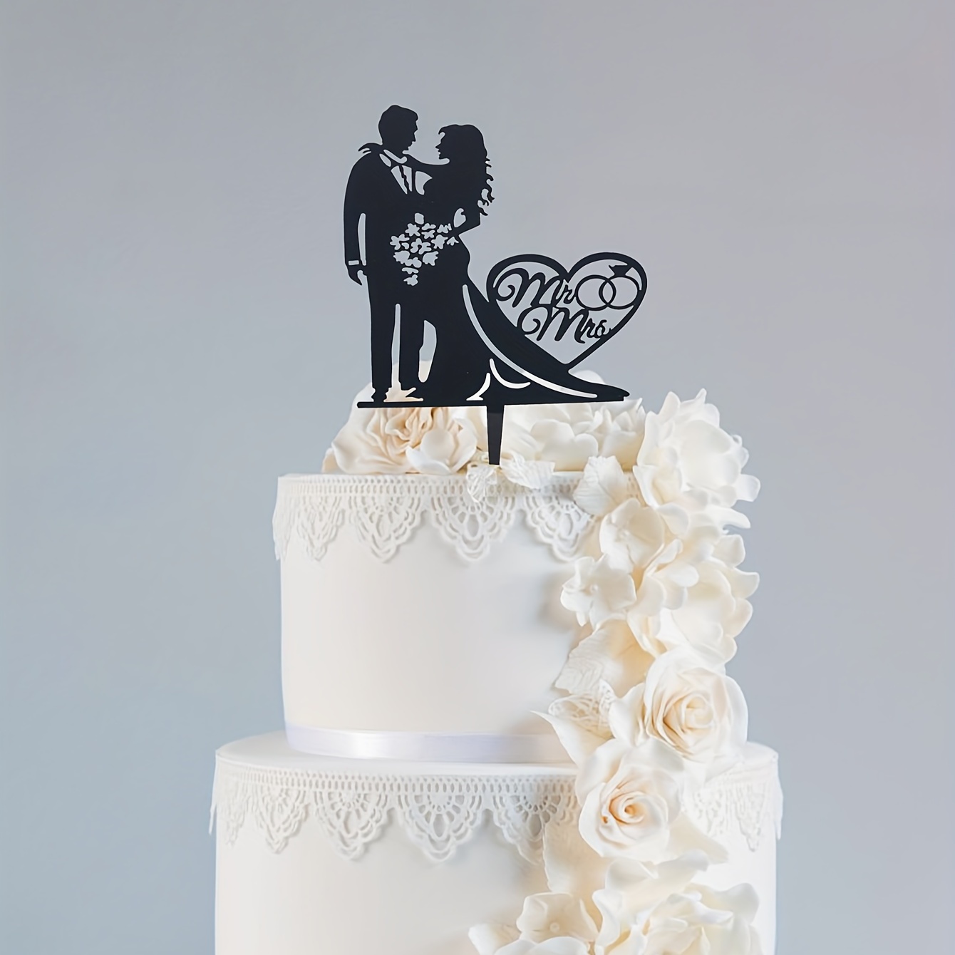 Mr & Mrs Acrylic Cake Topper - Wedding & Anniversary Decor