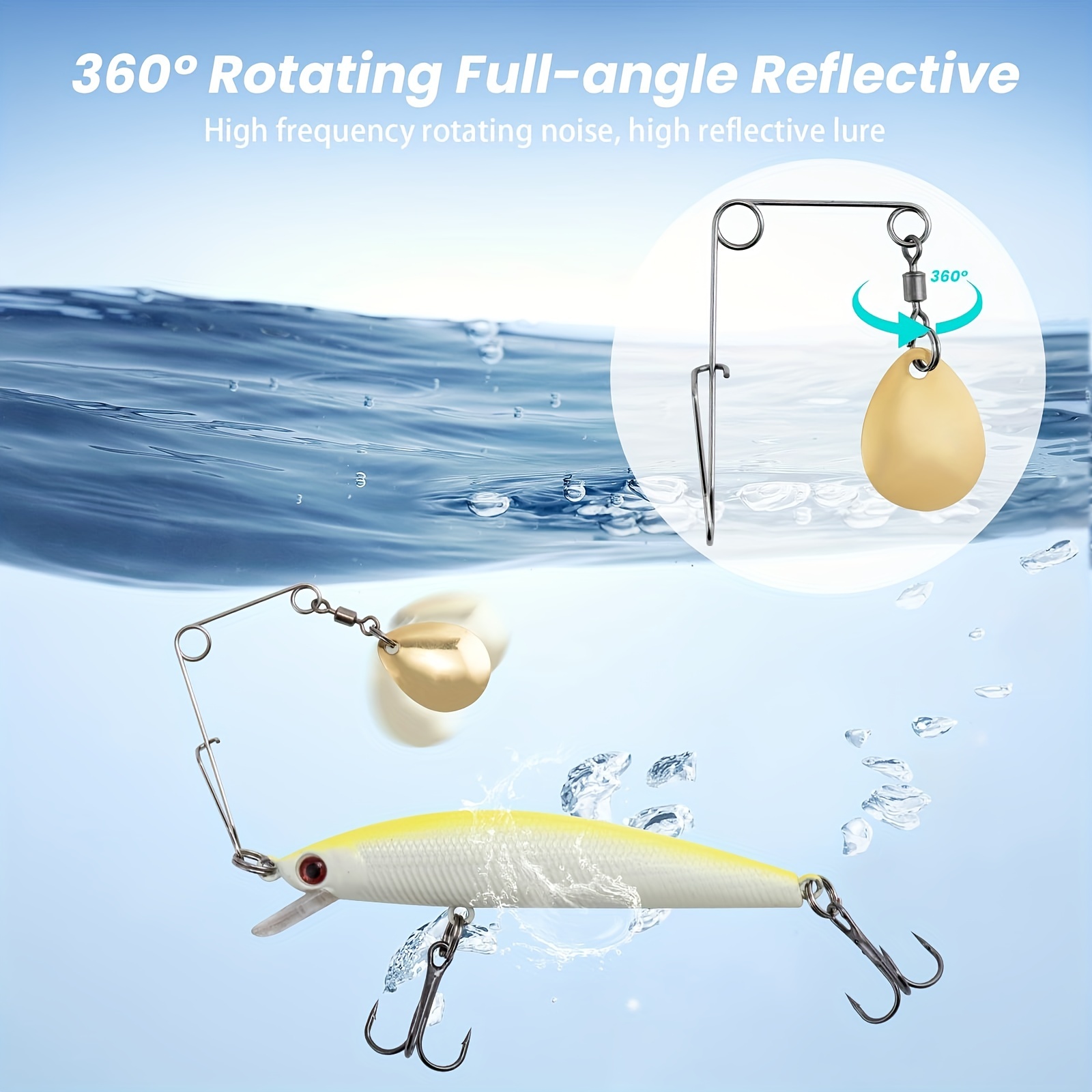 Stainless Steel Rotating Sequins Artificial Fishing - Temu