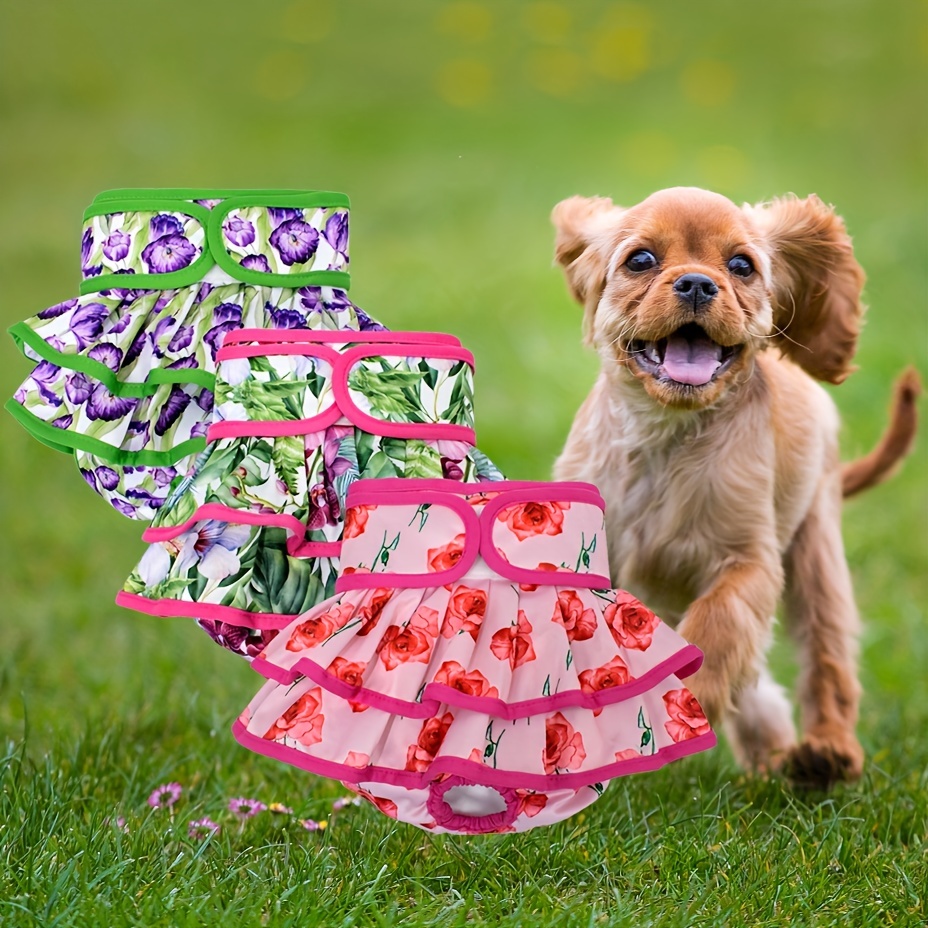 Female Dog Physiological Pants Dogs Diapers Underpants Washable Reusable  Adjustable Wraps Sanitary Pants for Teddy Golden Retriever Pets