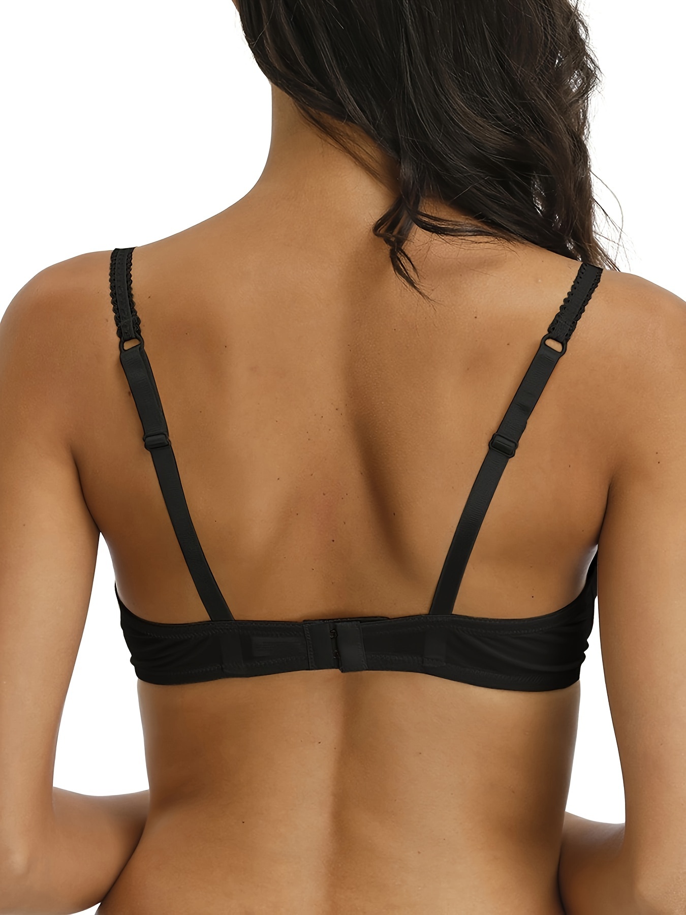 Simple Solid Pendant Bra Comfy Breathable Underwire Bra - Temu Canada