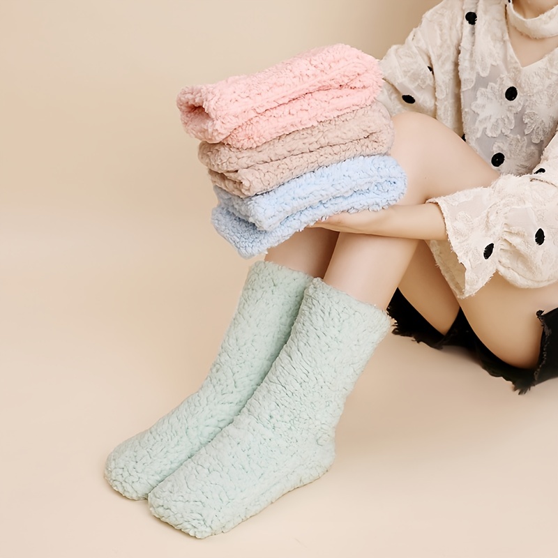 Women Bed Sock Fleece Soft Non Slip Socks Floor Slipper Thick Winter Warm  Sock ☆