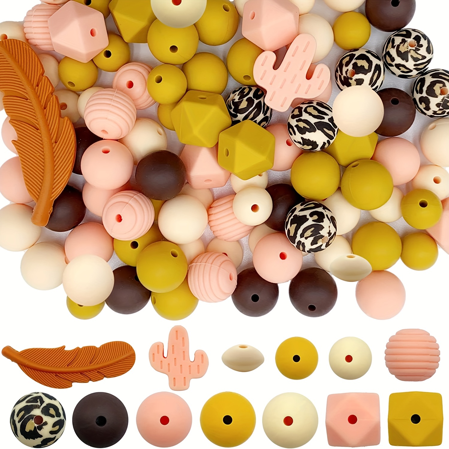  BOZUAN 225 Silicone Beads for Keychain Making Kit, Multiple  Styles and Shapes Silicone Beads Bulk Rubber Beads for Keychains Making :  Arts, Crafts & Sewing