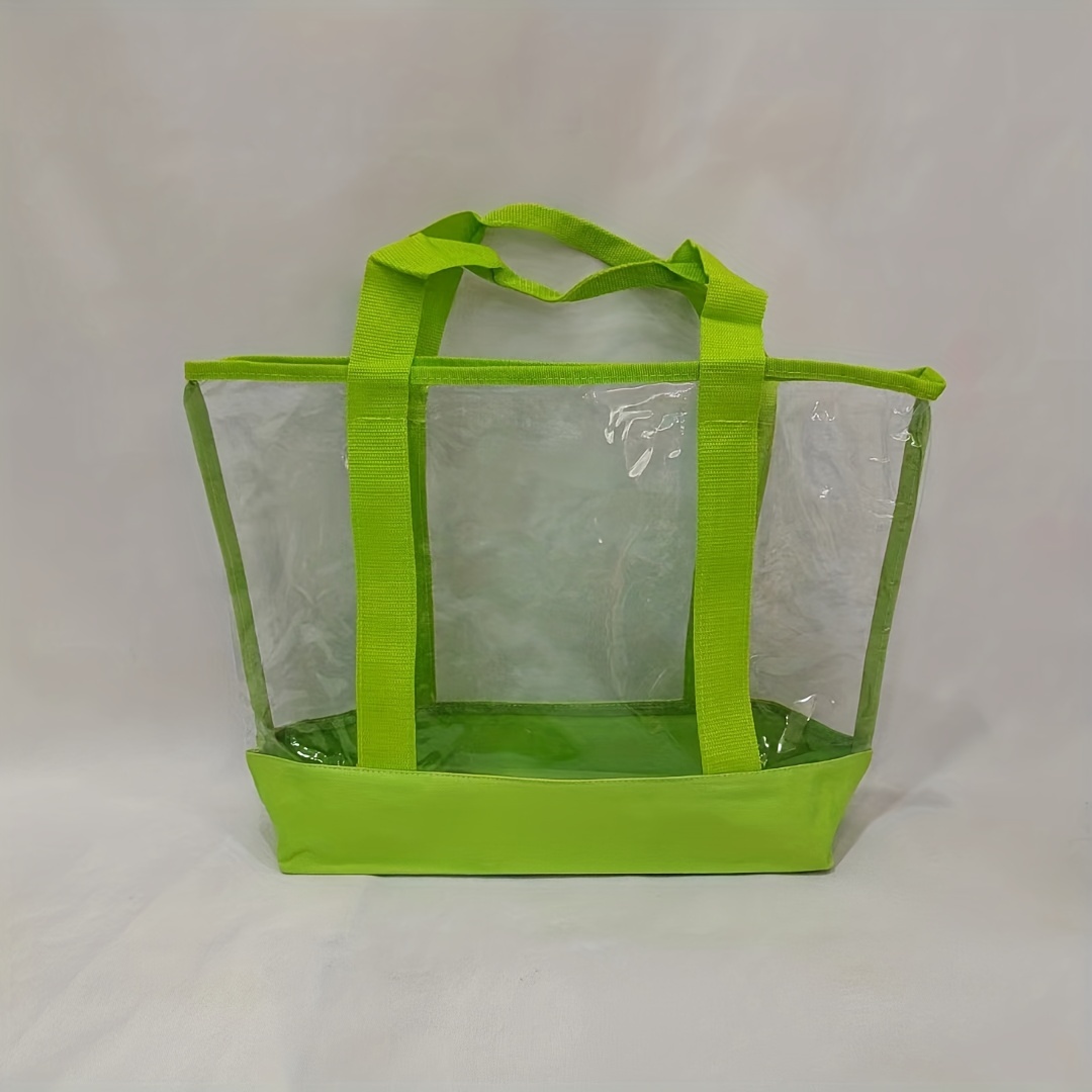 Large Capacity Pvc Transparent Tote Bag, Portable Lightweight Storage  Shoulder Bag, Fashion Travel Toiletry Bag - Temu