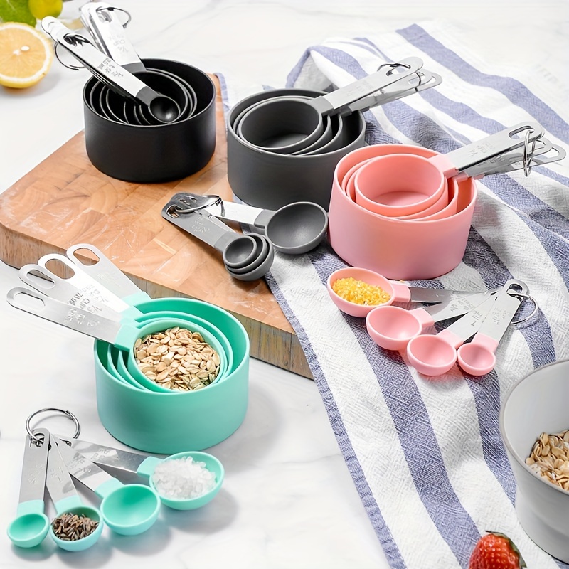 9 Piece Measuring Cups and Spoons Set, Stackable Kitchen