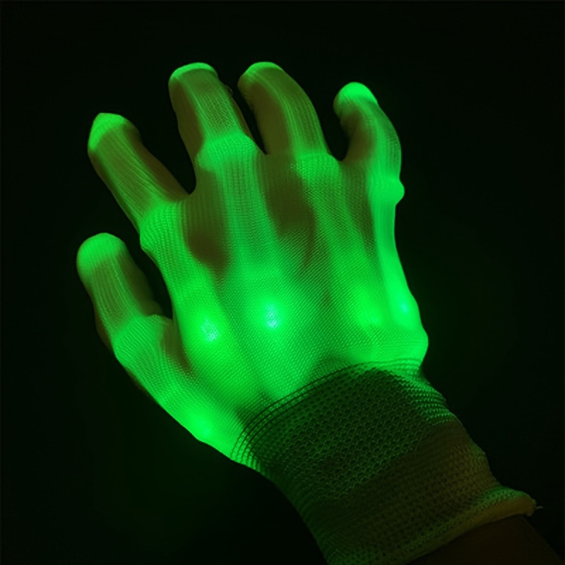  Wei Xi Guantes de arco iris con luz LED, 1 unidad de guantes  intermitentes LED que brillan en la oscuridad, guantes de luz de dedo para  Halloween, Navidad, club, fiesta de
