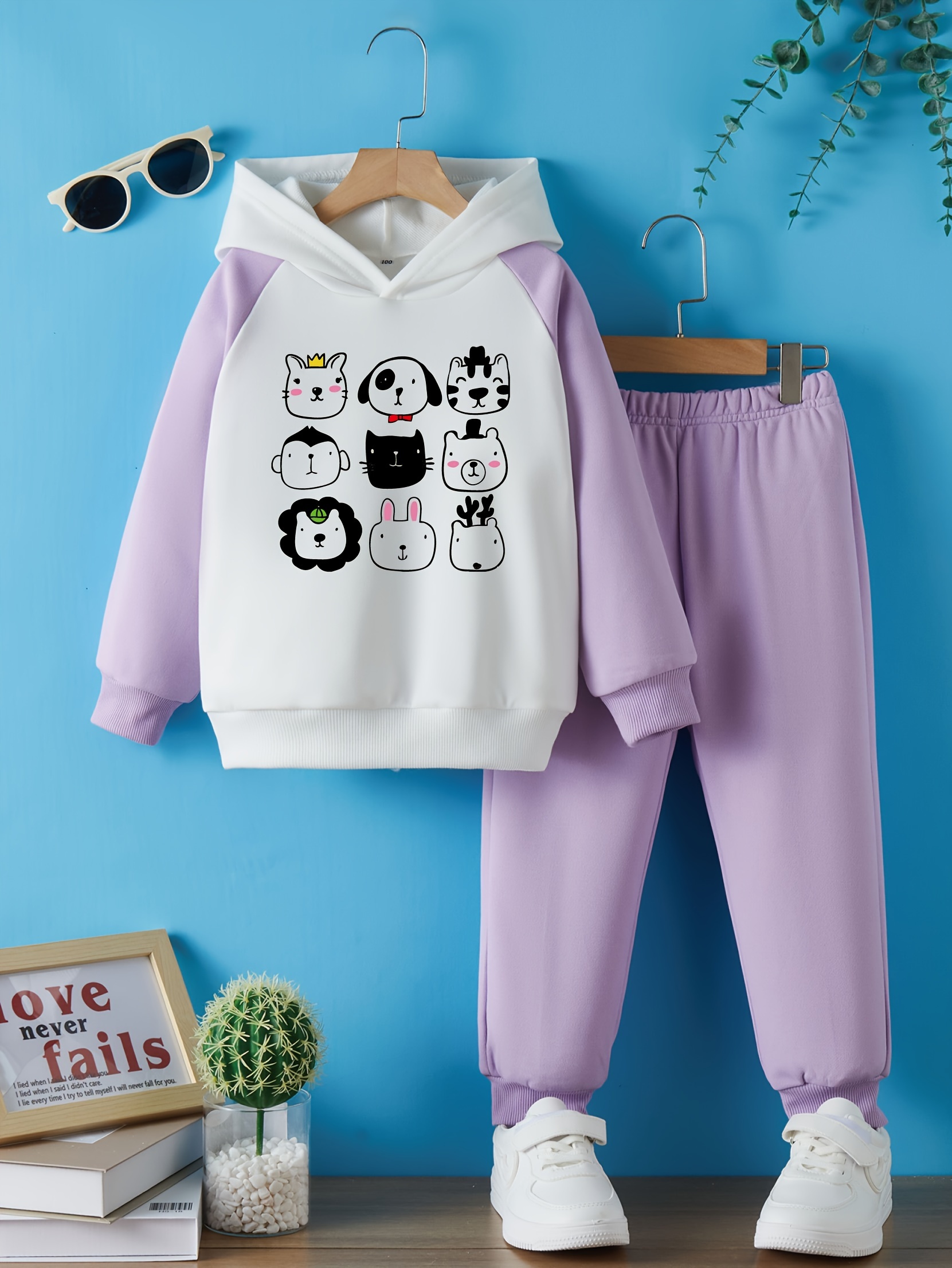  Conjunto de ropa deportiva de manga larga con estampado de  dibujos animados para bebés y niñas pequeñas, Rosado : Ropa, Zapatos y  Joyería