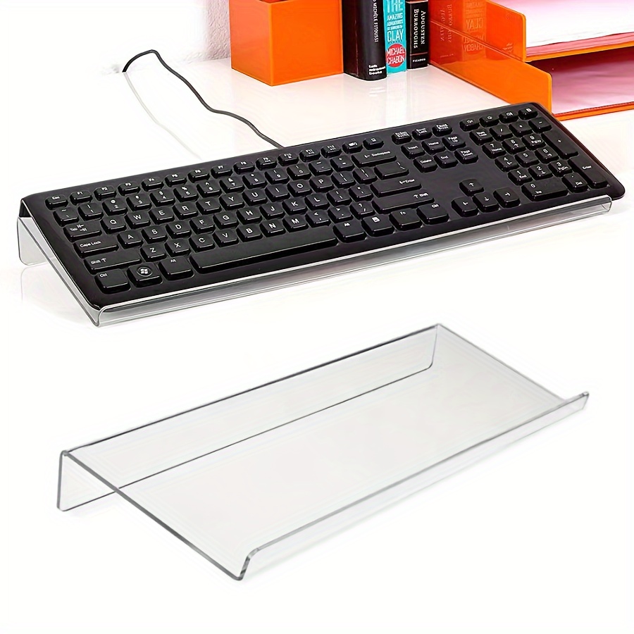 Cajón para teclado, bandeja de madera para teclado, almacenamiento de mouse  debajo del escritorio, instalación del teclado de la computadora