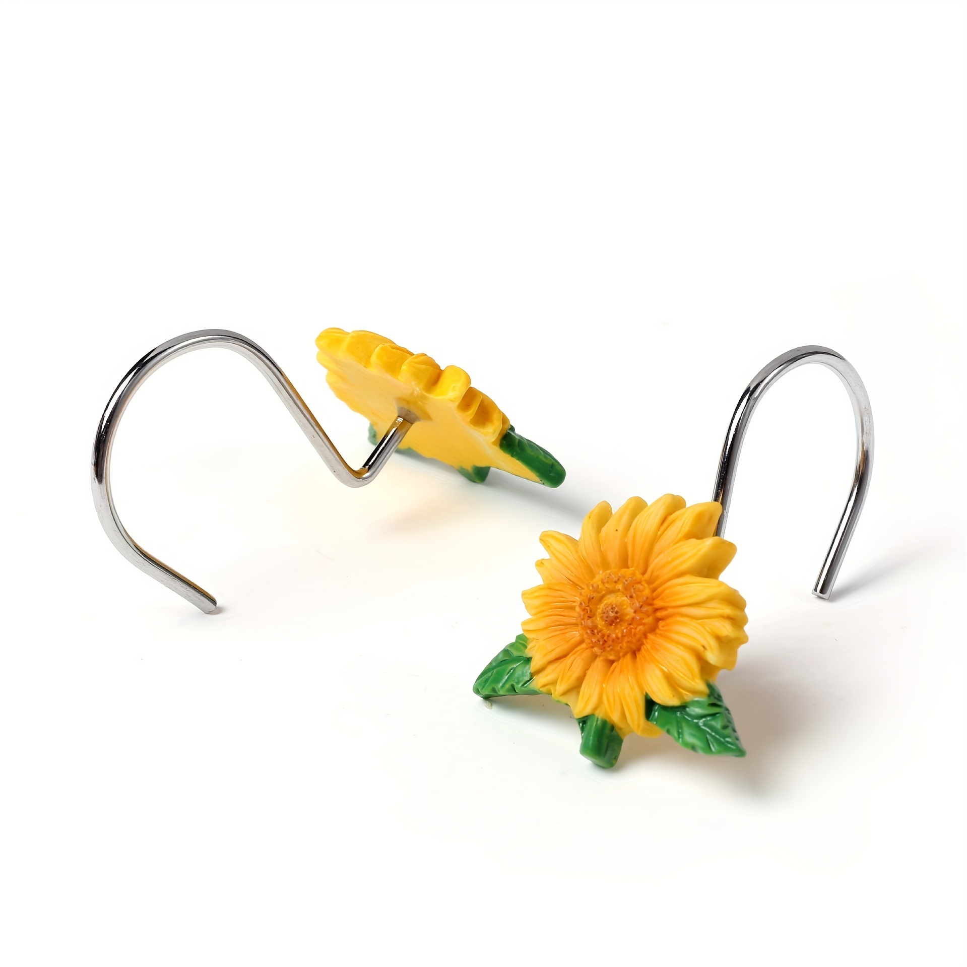 Sunflower Decorative Shower Curtain Hooks Rings Cute Green - Temu Canada